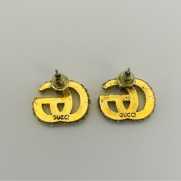 Gucci Gold Studded GG Logo Earrings - Picture 3 of 4